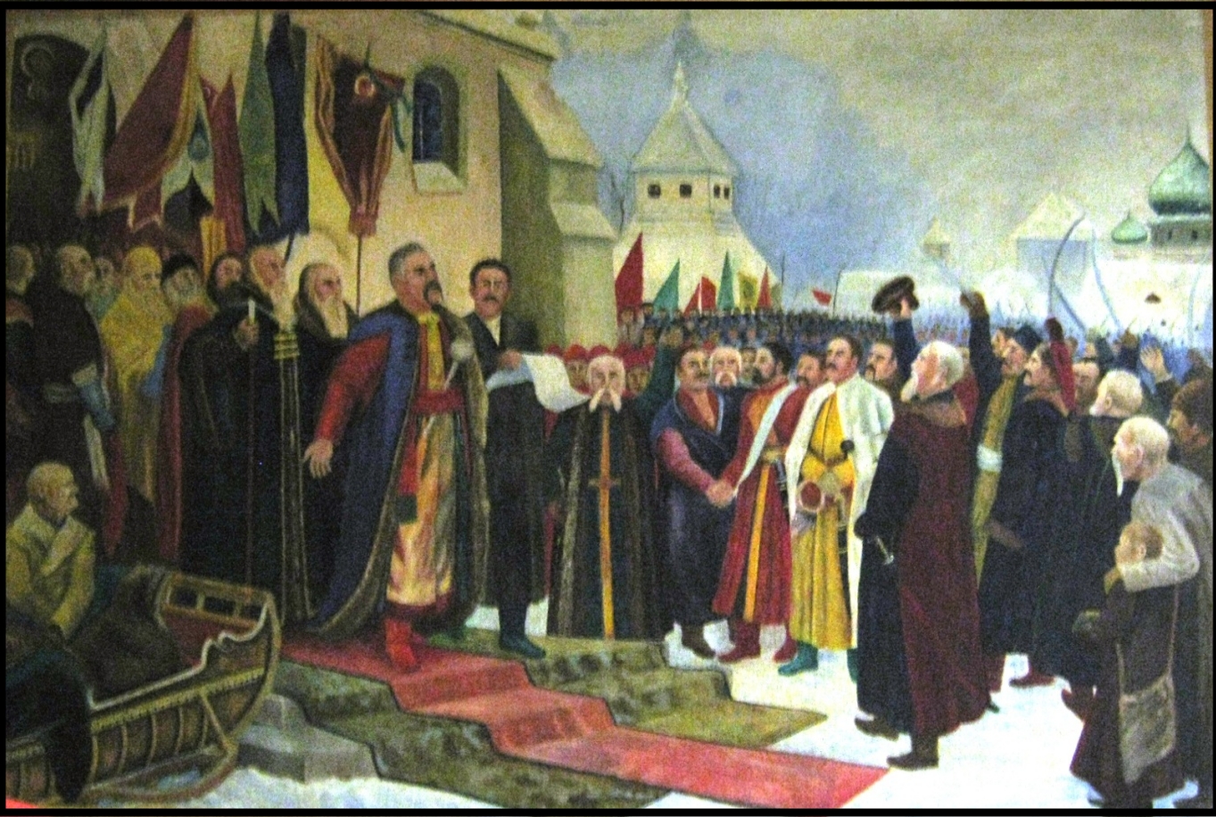 Навеки с русским народом картина. Переяславская рада 1654 картина.